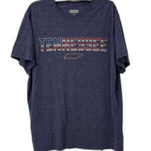 State of Mine Blue Short Sleeve Tee with Patriotic Tennessee Design Size XXL